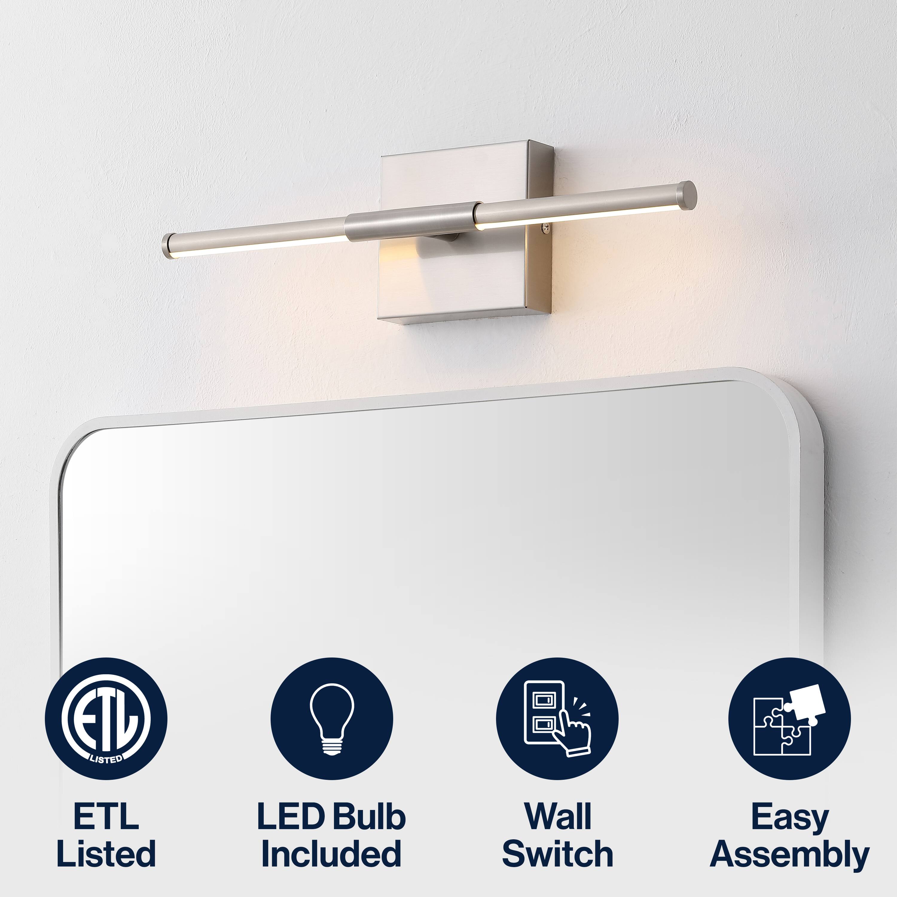 ETL Listed LED Bulb Included Wall Switch Easy Assembly