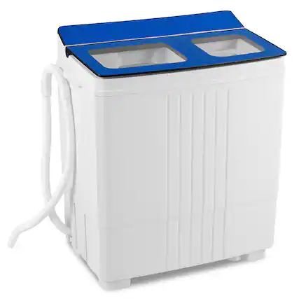 Front. Costway - Costway Portable Washing Machine, 20 lbs Compact Laundry Machine with 12 LBS Washer - Blue & White.
