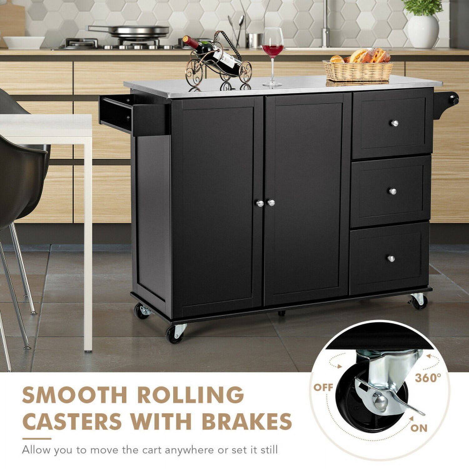SMOOTH ROLLING CASTERS WITH BRAKES

Allow you to move the cart anywhere or set it still

OFF SMOOTH ROLLING CASTERS WITH BRAKES 360° ON