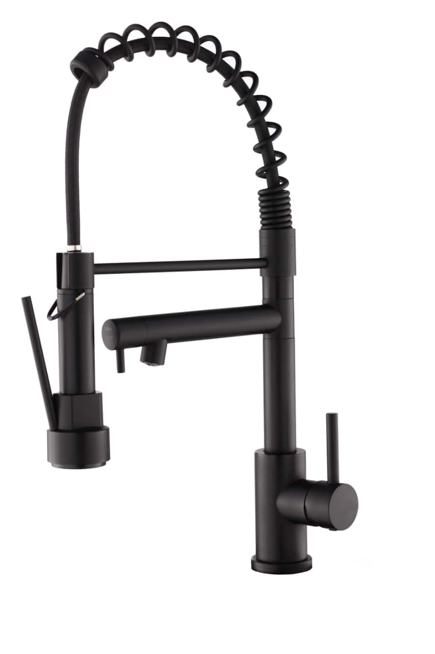 Kitchen Faucet with Pull Down Sprayer, Touch On Single Handle 2- Function Stainless Steel Spring Neck