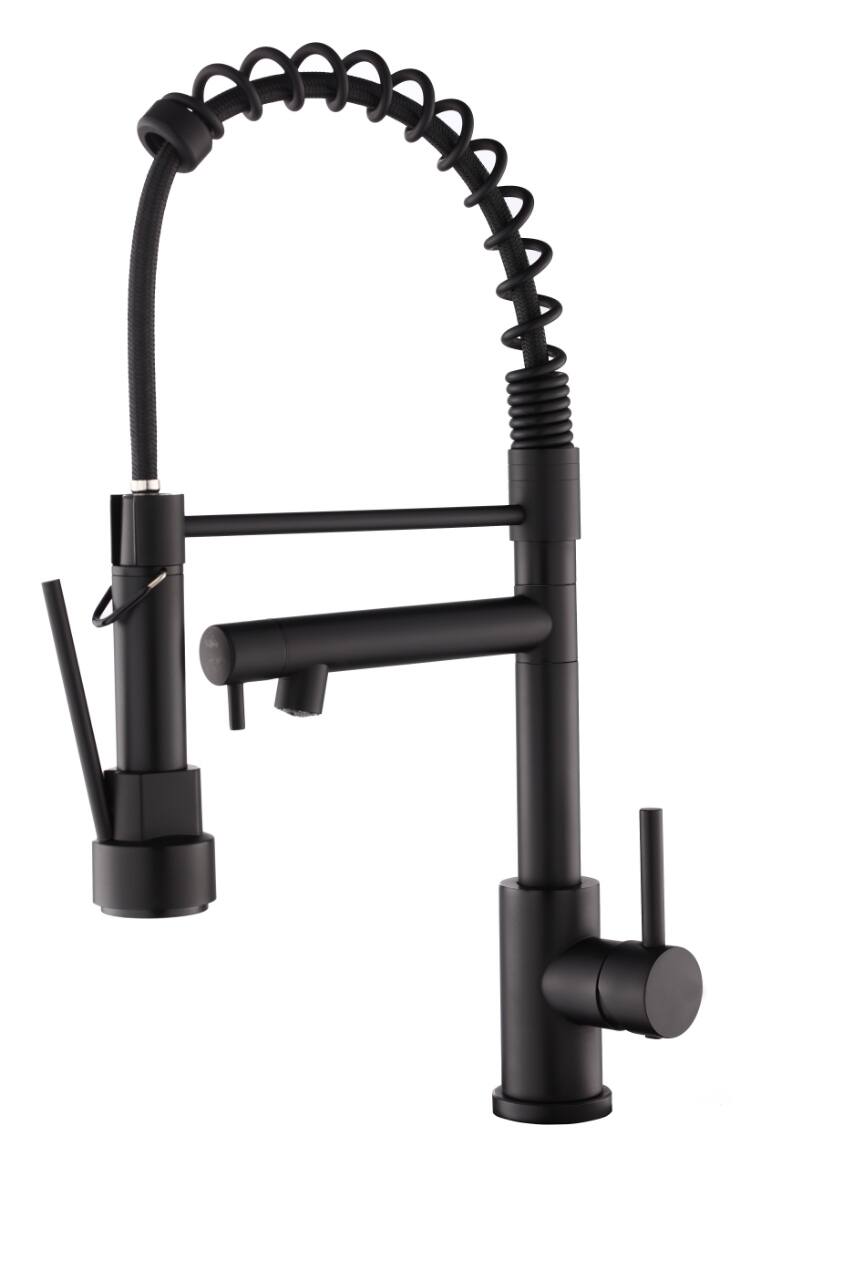 Kitchen Faucet with Pull Down Sprayer, Touch On Single Handle 2- Function Stainless Steel Spring Neck