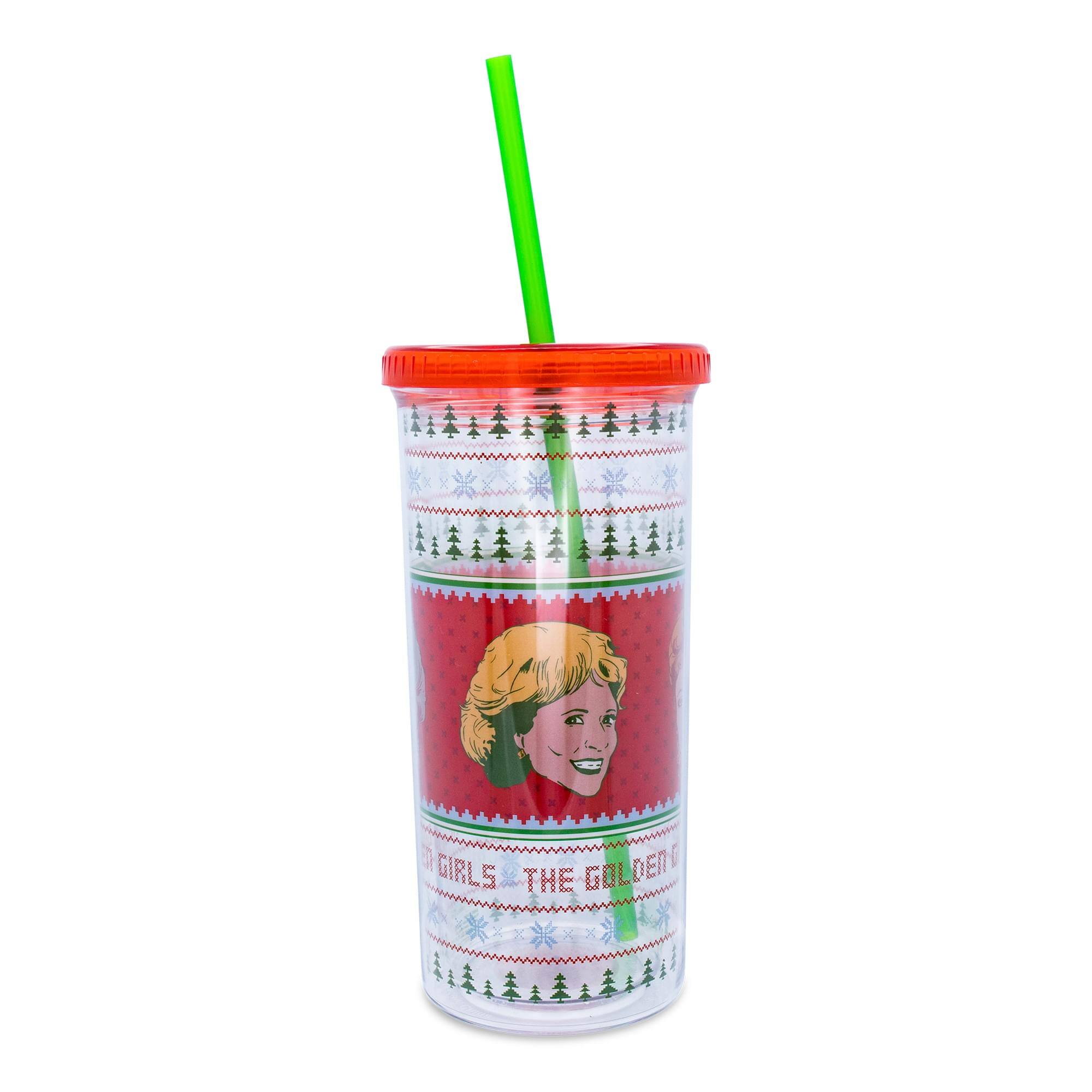 Silver Buffalo - The Golden Girls Holiday Sweater Carnival Cup With Lid and Straw - Red