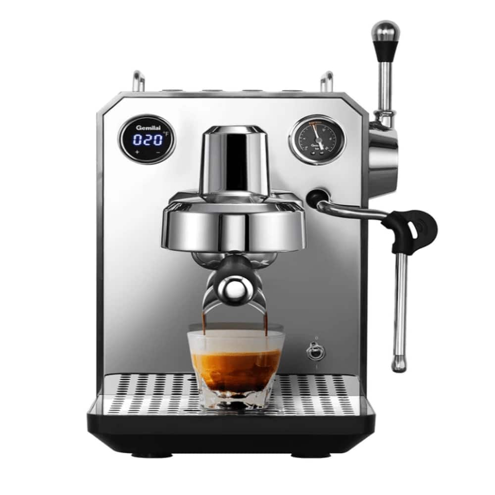 Plum Chef - Semi-Automatic Espresso Machine 15 Bar 1450W Coffee Maker with Milk Frother 58mm Portafilter - Ivory White