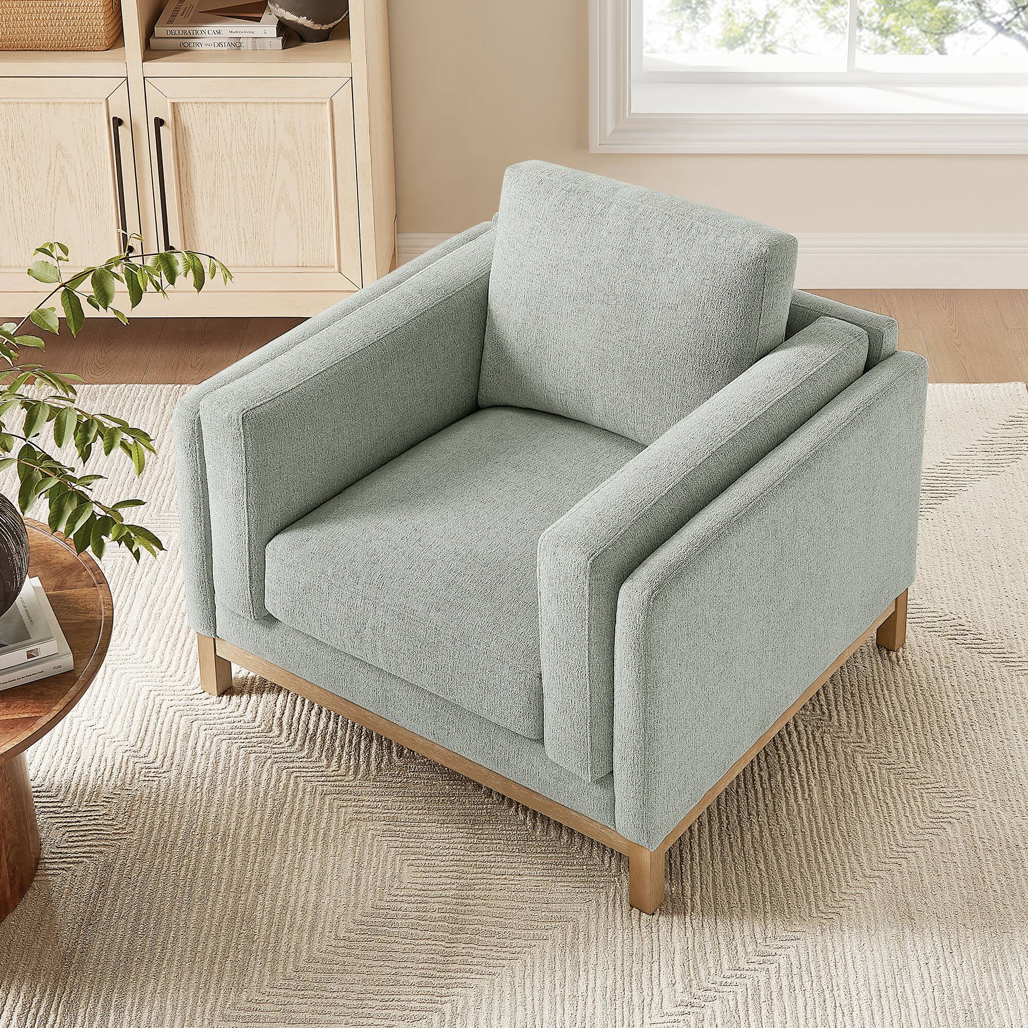 Alt View 1. Modway - Roscoe Upholstered Armchair - Mist.