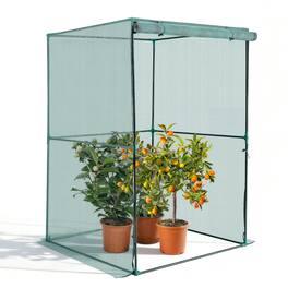 VEVOR - Crop Cage, 3.9 x 3.9 x 5.9 ft Plant Protection Tent with Zippered Door, Wind-Resistant Tall Crop Cage, Easy to Install - Green + Black