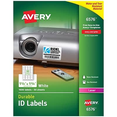 "Avery - TrueBlock Laser Durable ID Labels, 1-1/4"" x 1-3/4"", 1,600 Labels/Box - White" price history on PriceWatchPro