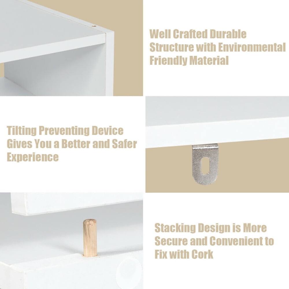 - Well Crafted Durable Structure with Environmental Friendly Material
- Tilting Preventing Device Gives You a Better and Safer Experience
- Stacking Design is More Secure and Convenient to Fix with Cork