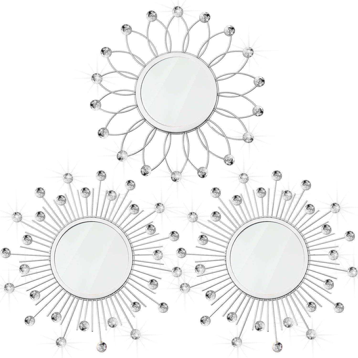 Silver Crystal Flower+Sunburst