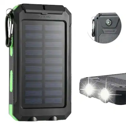Front. Home Collection - Super 40000mAh Solar Power Bank USB Portable Charger for Cell Phones – Green.