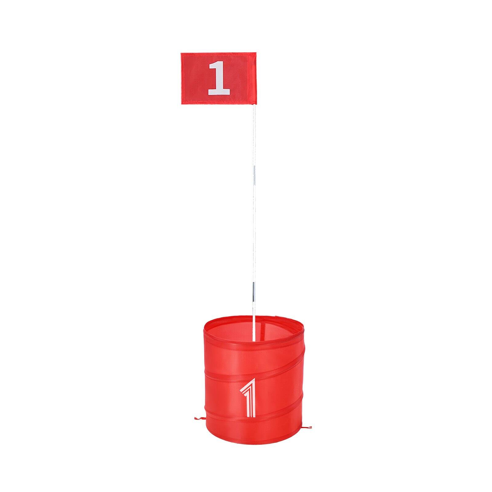 Alt View 8. Glintex - Backyard Golf Game 9 Hole Golf Chipping Practice Set for Family Adults Kids Portable Outdoor Lawn Yard Beach - RED.
