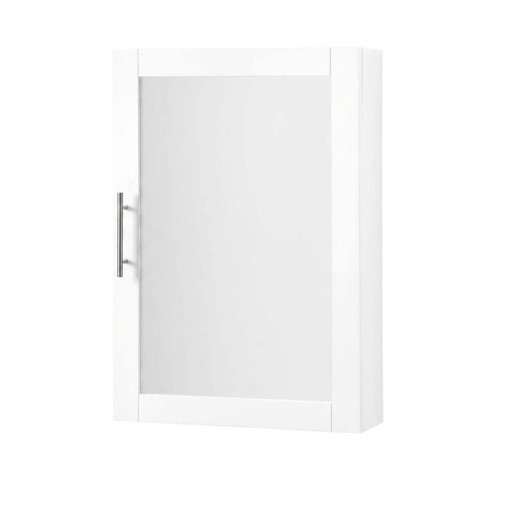 Angle. Crosley Furniture - Savannah Wall Cabinet With Mirror - White.