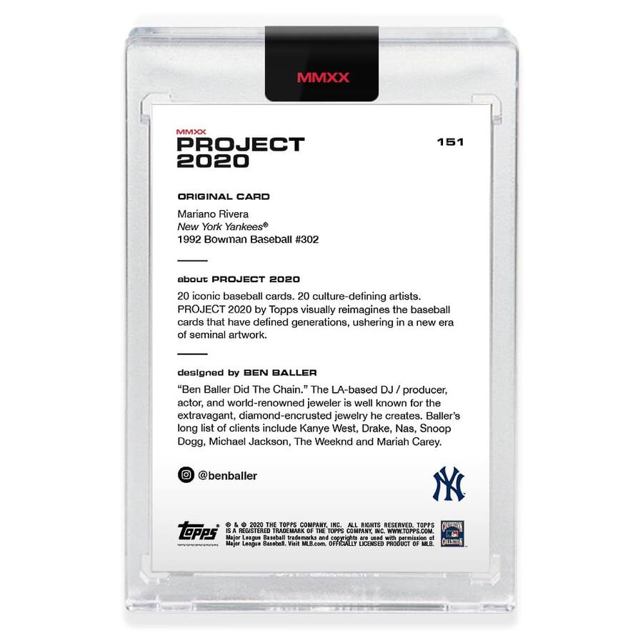 Topps PROJECT 2020 Card 151 1992 Mariano Rivera by Ben Baller Black ...