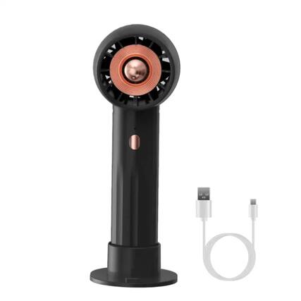 Front. Kitcheniva - Handheld Mini Fan Portable USB Rechargeable Cooling Fan Black - Black.