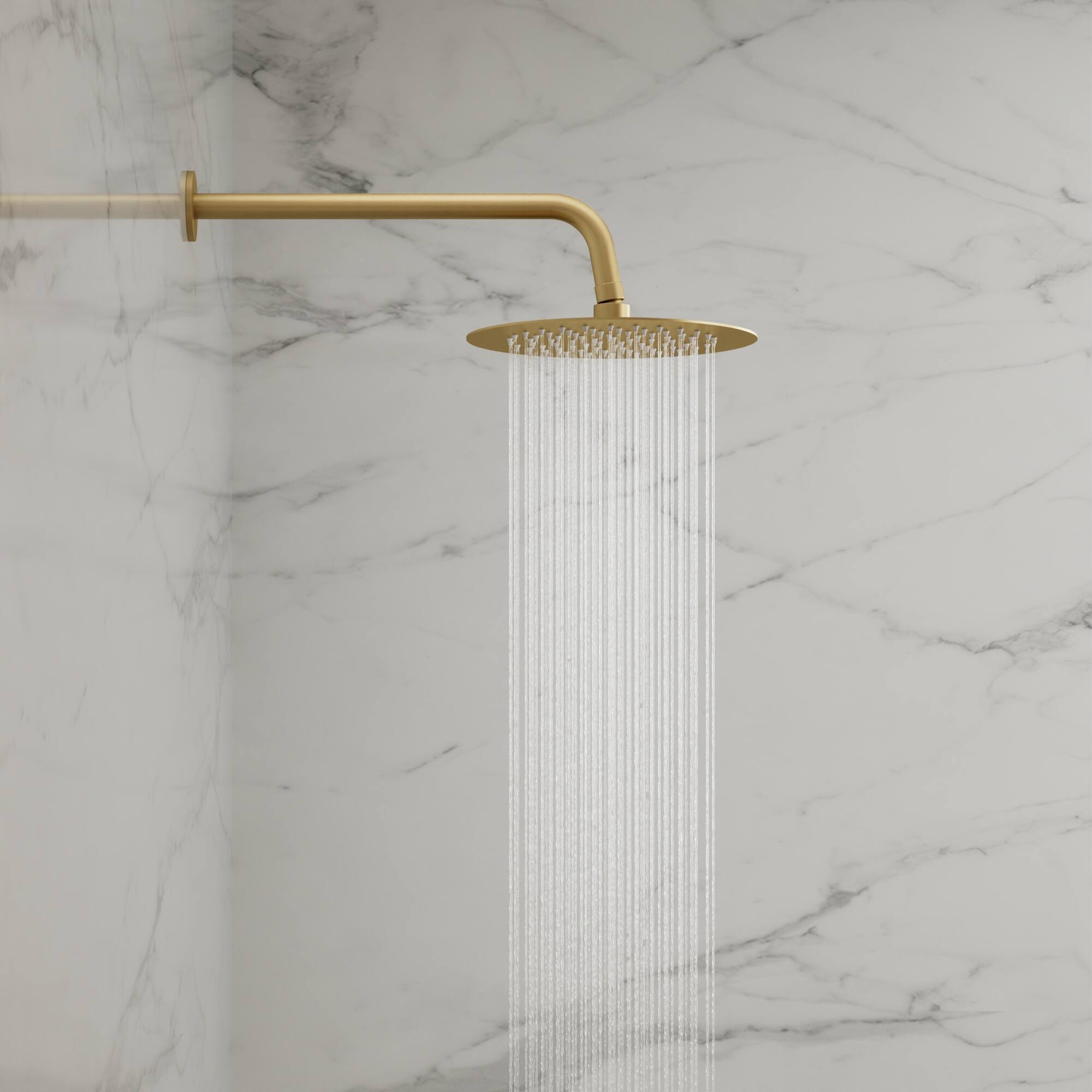 Alt View 10. GRANDJOY - Wall Mounted Shower System Set with 10" Rainfall Shower Head, Handheld Shower and Adjustable Slide Bar - Brushed Gold.