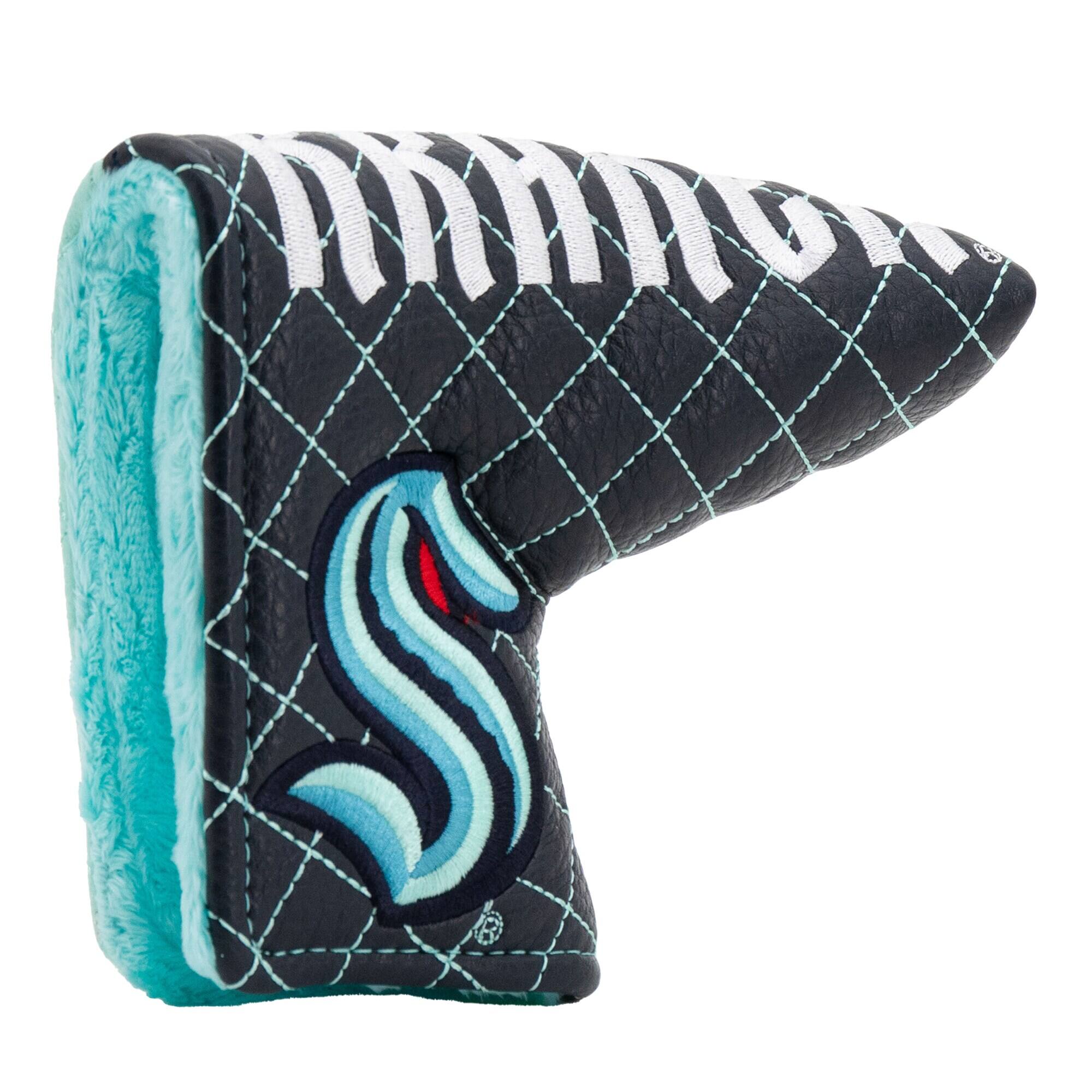 Alt View 3. Team Golf - Seattle Kraken Quilted Blade Putter Cover - Multicolor.