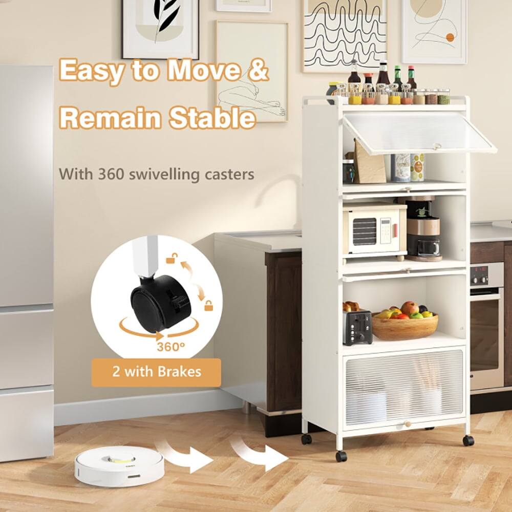 Easy to Move & Remain Stable  
With 360 swivelling casters  
2 with Brakes