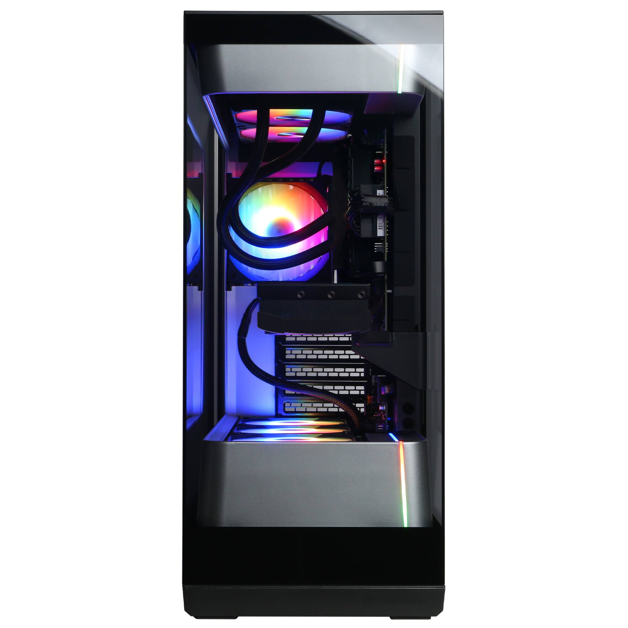 Alt View 1. CyberPowerPC - Gaming Desktop - AMD Ryzen 7 7800X3D - NVIDIA GeForce RTX 5070 Ti 16GB - 32GB DDR5 - 2TB PCIe 4.0 SSD - Black.