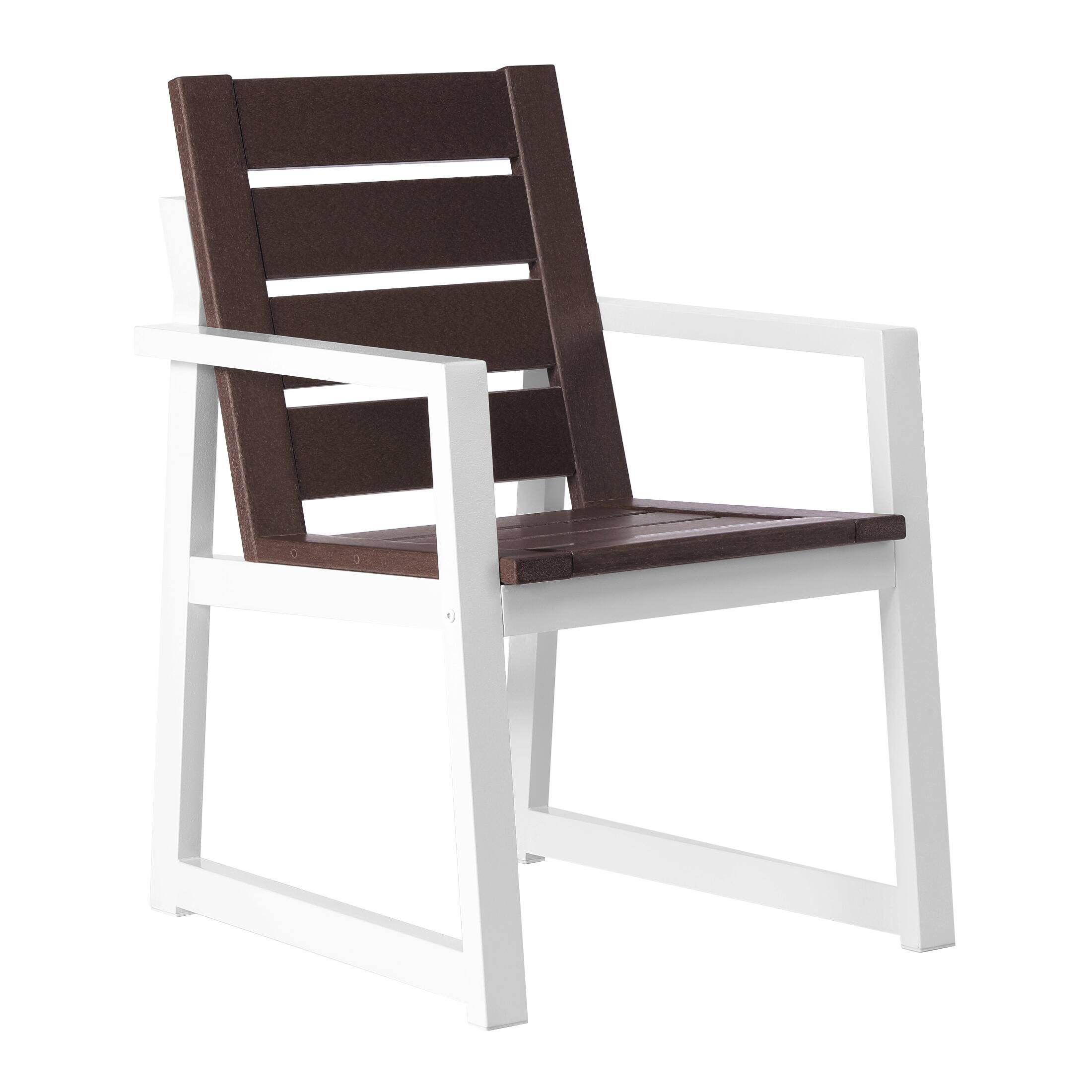 Alt View 1. WestinTrends - WestinTrends Cape May 7-Piece HDPE Outdoor Furniture Patio Dining Table With Umbrella Hole and Chairs Set For 6 - Dark Brown.