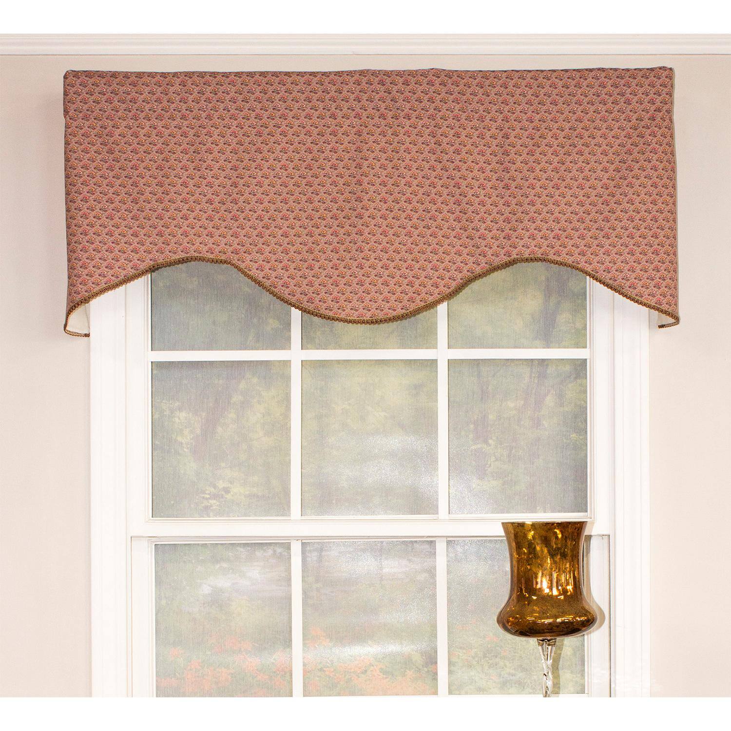 Angle. RLF Home - RLF Home Meadow Cornice 100% Cotton with Fully Lined 3" Rod Pocket Valnance for Windows 50" x 17" Lavender - Lavender.