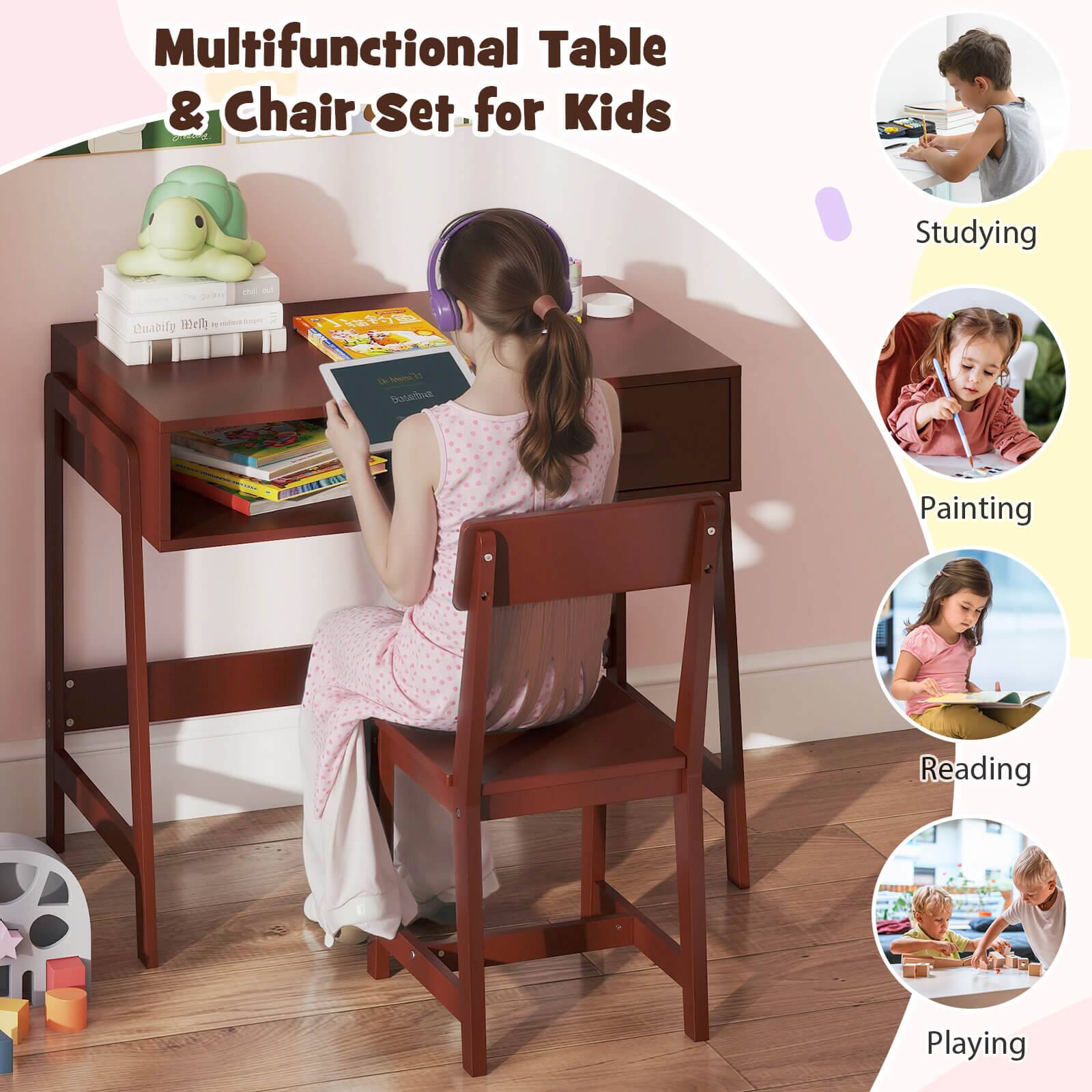 Multifunctional Table & Chair Set for Kids

- Studying
- Painting
- Reading
- Playing