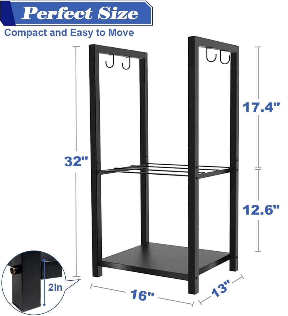 Perfect Size  
Compact and Easy to Move  

- Height: 32"  
- Width: 17.4"  
- Depth: 16"  
- Shelf Depth: 12.6"  
- Shelf Height: 13"  
- Wheel Height: 2"
