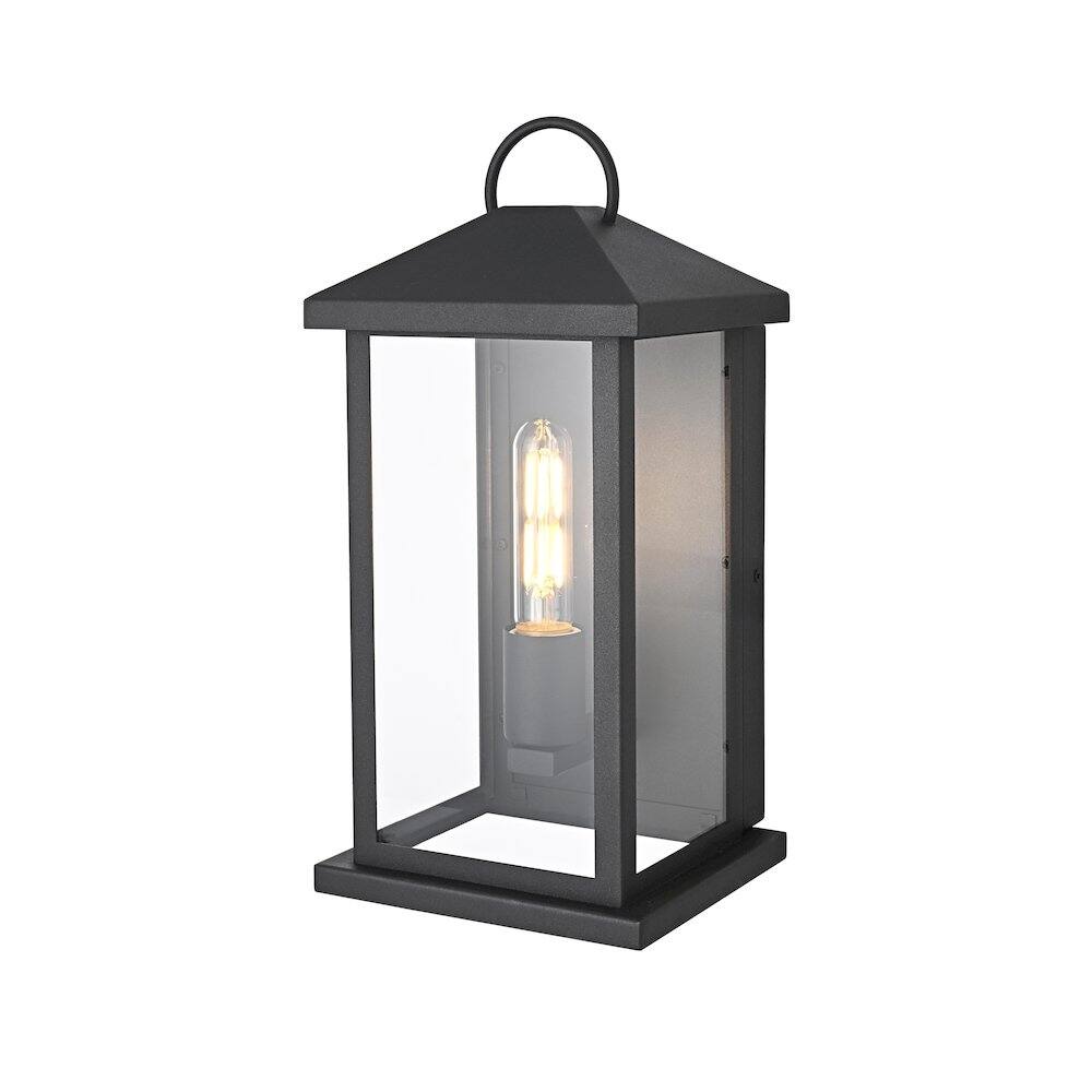 Angle. Elegant Lighting - Neil 7 Inch Outdoor Wall Sconce In Black - Black.