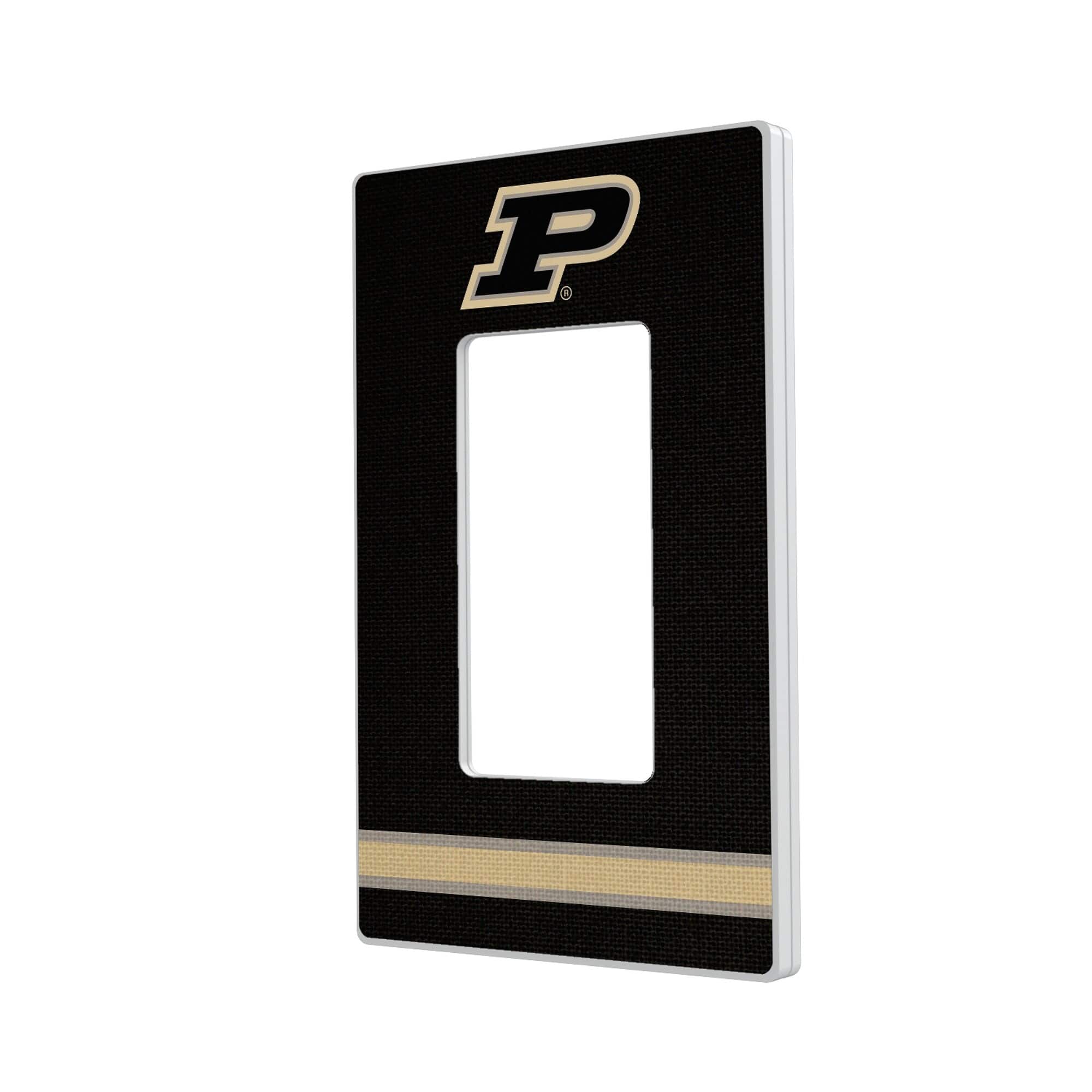 Keyscaper - Purdue Boilermakers Stripe Design Single Rocker Light Switch Plate - Multicolor