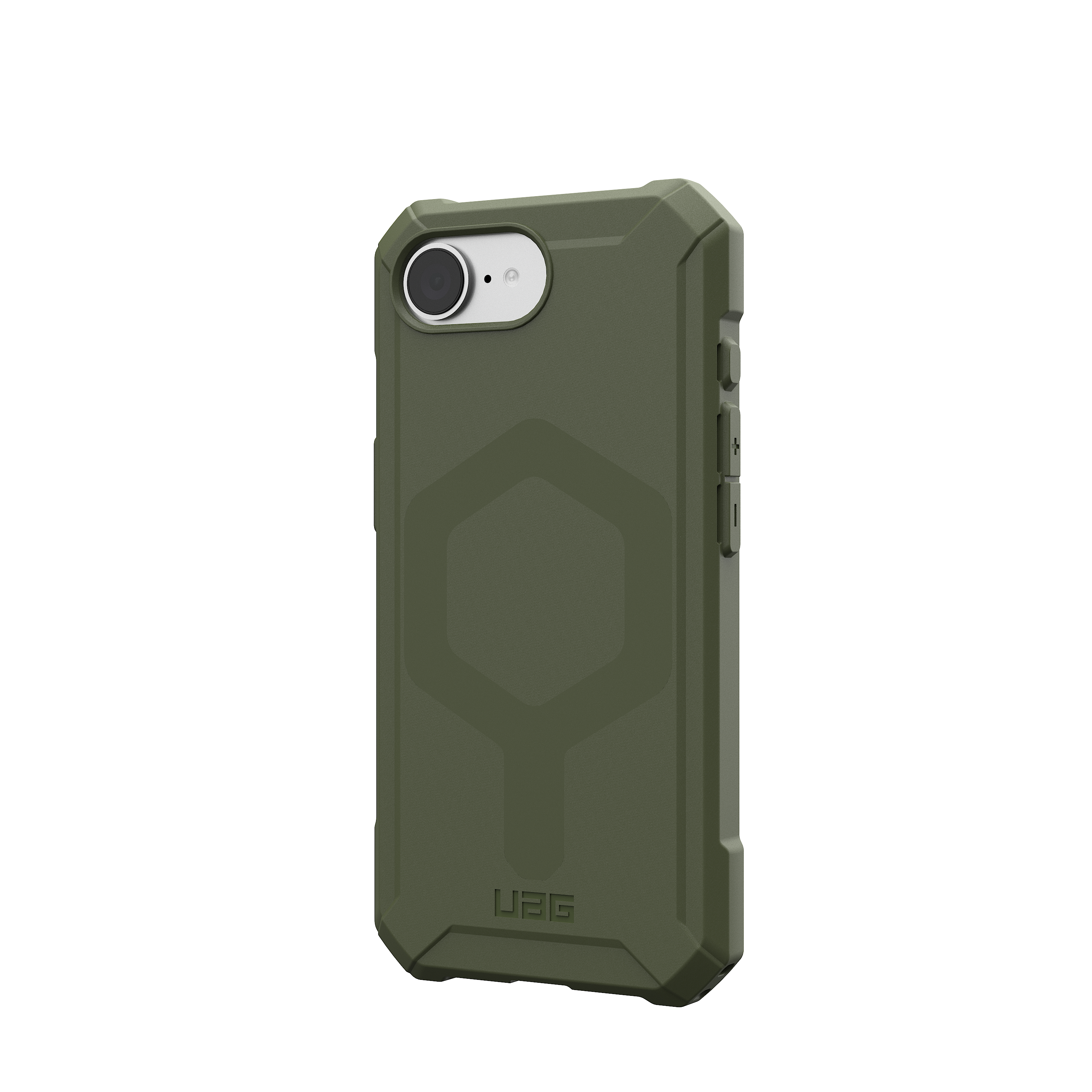 Back. UAG - Essential Armor Case with Magsafe for Apple iPhone 16e - Olive Drab.