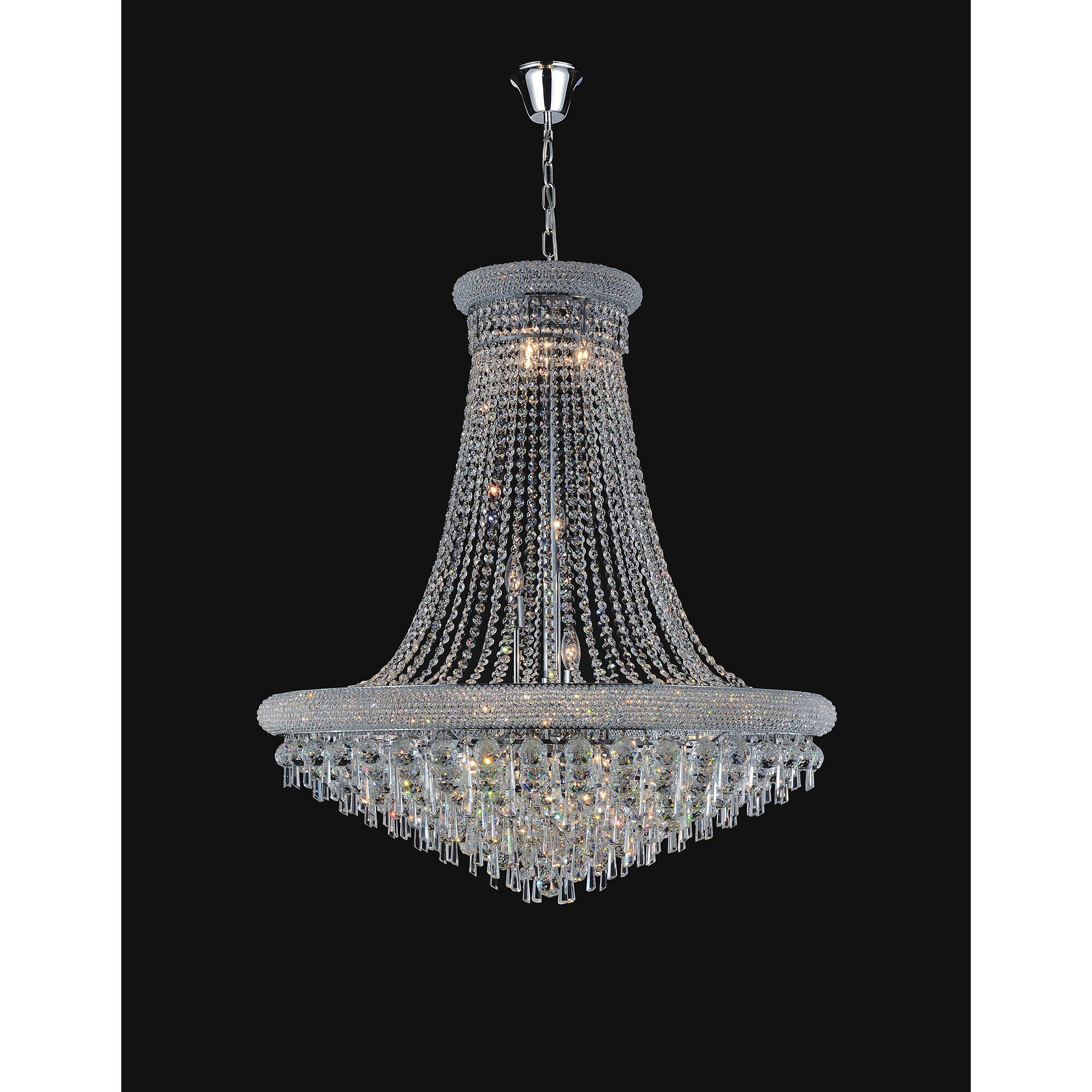 Angle. CWI Lighting - Kingdom 20 Light Down Chandelier With Chrome Finish - Chrome.