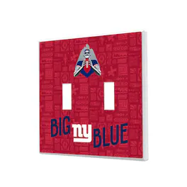 Keyscaper - New York Giants 2024 Illustrated Limited Edition Double Toggle Light Switch Plate - White