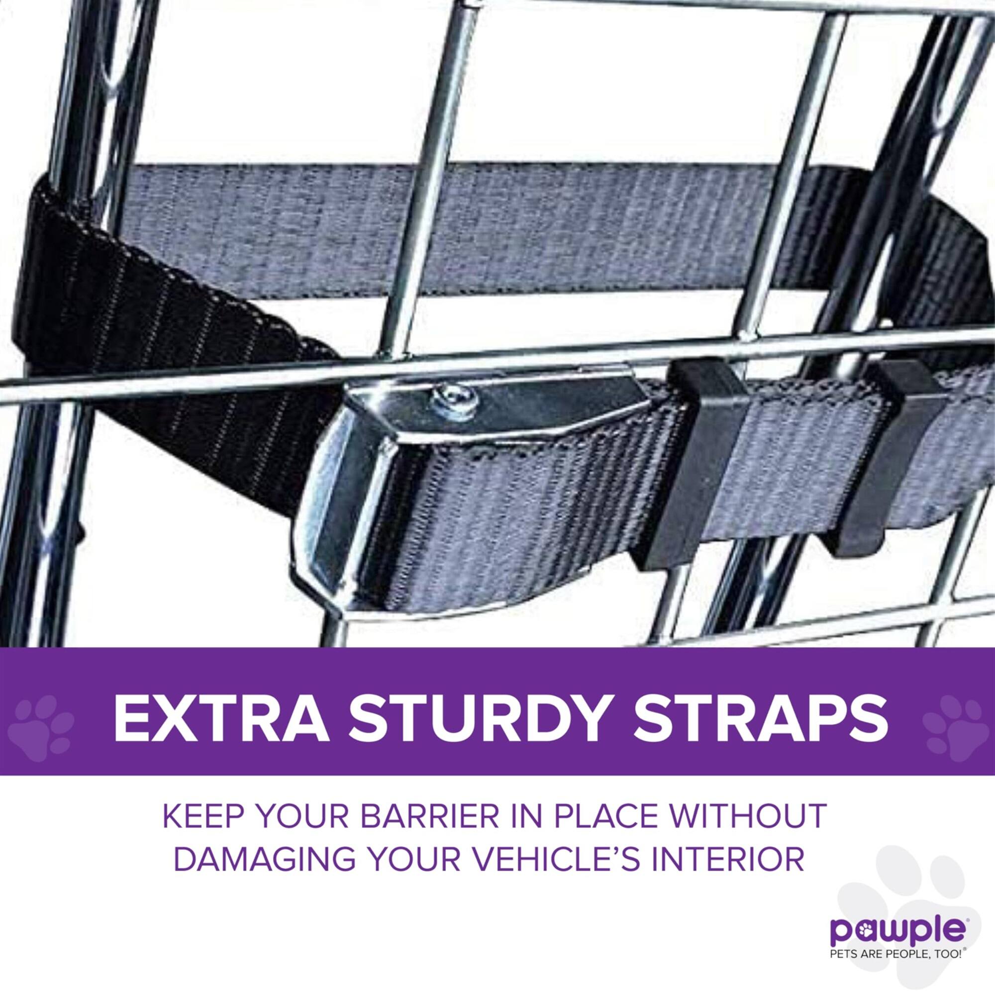 EXTRA STURDY STRAPS
KEEP YOUR BARRIER IN PLACE WITHOUT DAMAGING YOUR VEHICLE'S INTERIOR
pawple PETS ARE PEOPLE, TOO!