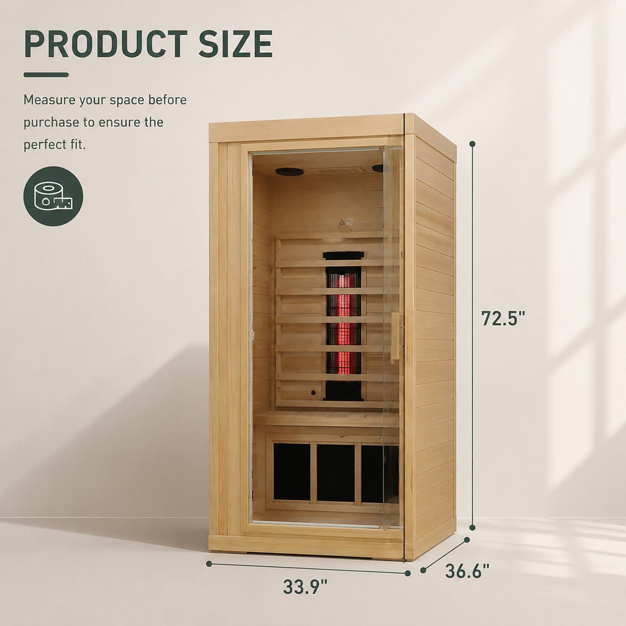 PRODUCT SIZE  
Measure your space before purchase to ensure the perfect fit.  
72.5"  
33.9"  
36.6"
