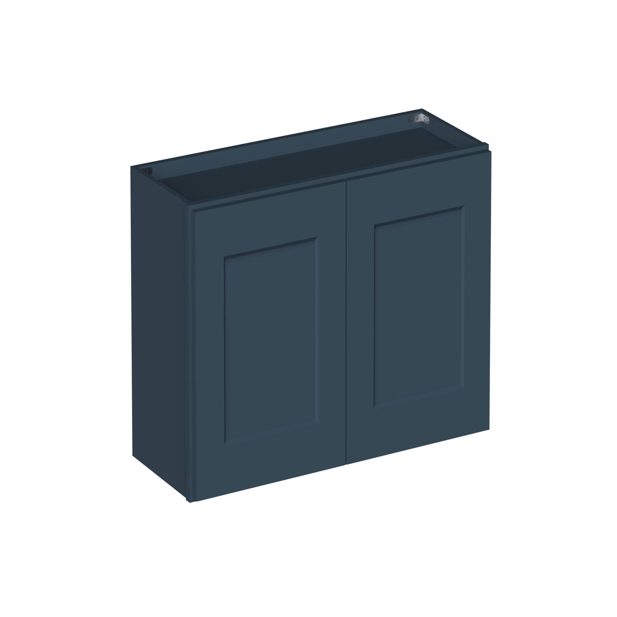 Angle. Boyel Living - 33-in W x 18-in H x 12-in D Shaker RTA Kitchen Wall Cabinet with Soft-Close - Charcoal Blue.