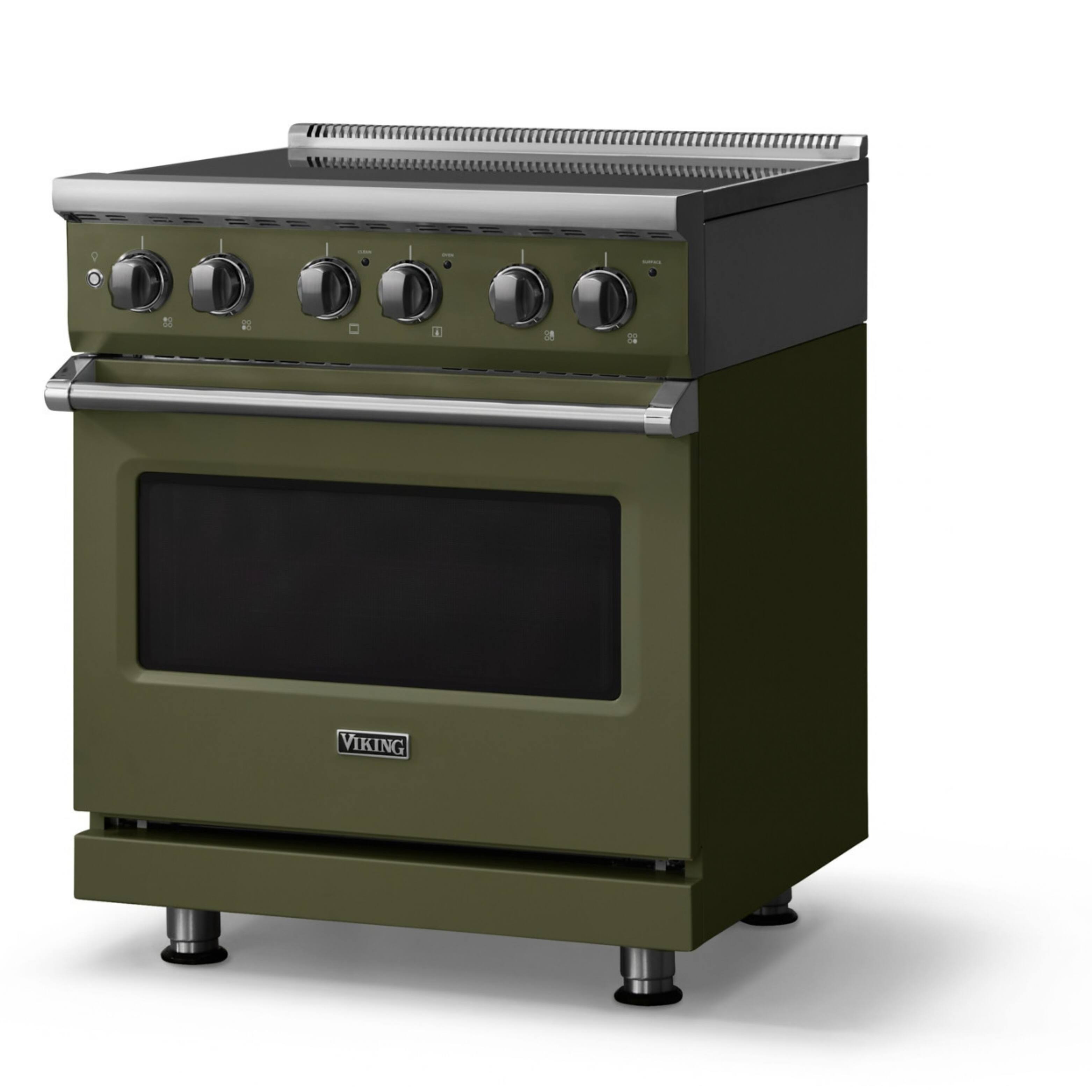 Angle. Viking - 30"W. Pro5S 4.7 Cu. Ft. Freestanding 4 Element  Electric Convection Range - Martini - Martini.