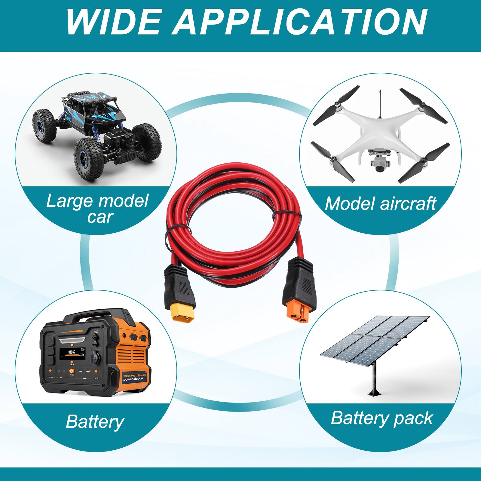 WIDE APPLICATION

- Large model car
- Model aircraft
- Battery
- Battery pack