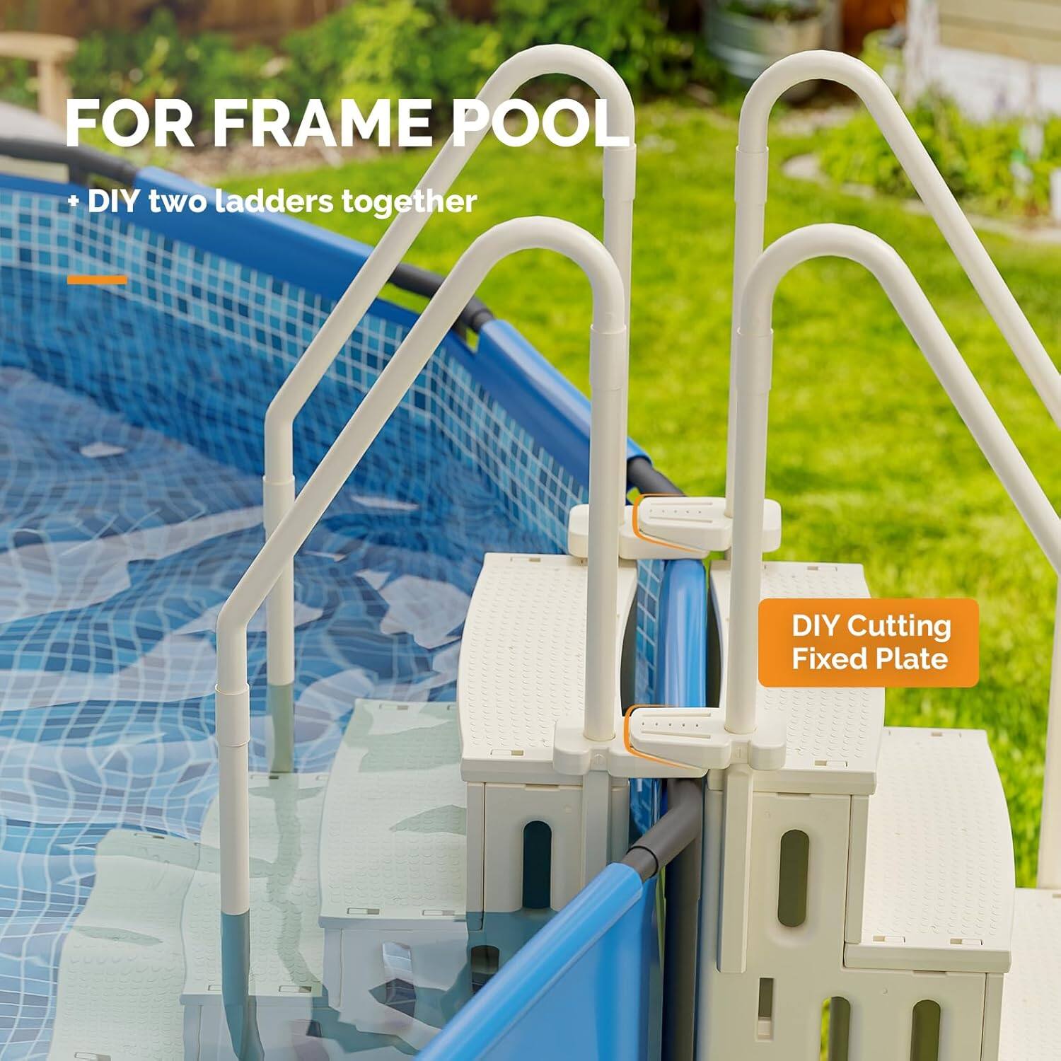FOR FRAME POOL  
+ DIY two ladders together  
DIY Cutting Fixed Plate