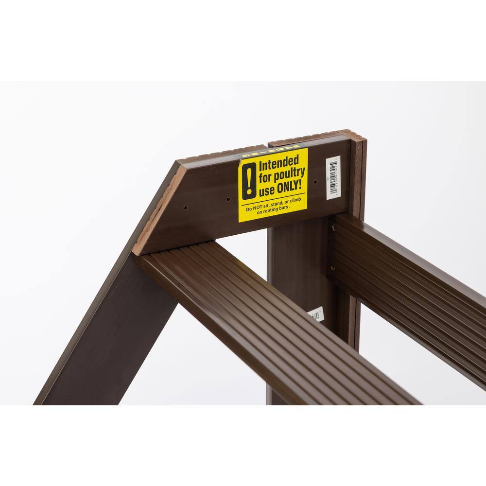 Intended for poultry use ONLY!  
Do NOT sit, stand, or climb on rooting bars.