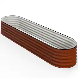 Outsunny - x 2' x 1.4' Galvanized Raised Garden Bed Kit - Brown