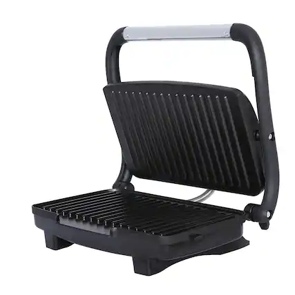 Front. Brentwood - Brentwood Select TS-611 Compact Non-Stick Panini Grill & Sandwich Maker - Silver.