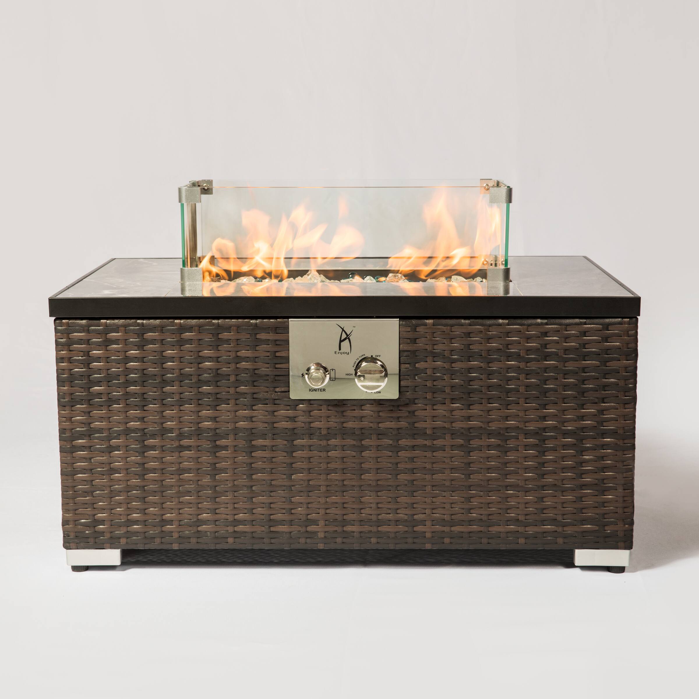 Alt View 3. TinyHomie - Rectangular Glass Wind Guard for Fire Pit W85335465.