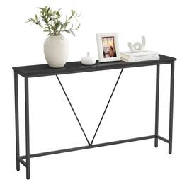 Songmics Home - Console Sofa Table, Narrow Entryway Table, for Living Room, Bedroom, Easy Assembly - Charcoal Gray and Ink Black