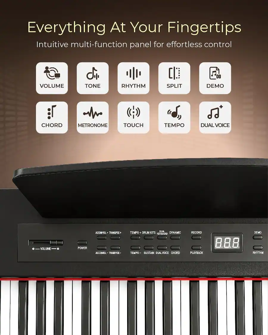 Keyboards Note Chords Winado 88 Key Keyboard Piano, Semi Weighted Digital Piano Keyboard 3 ...
