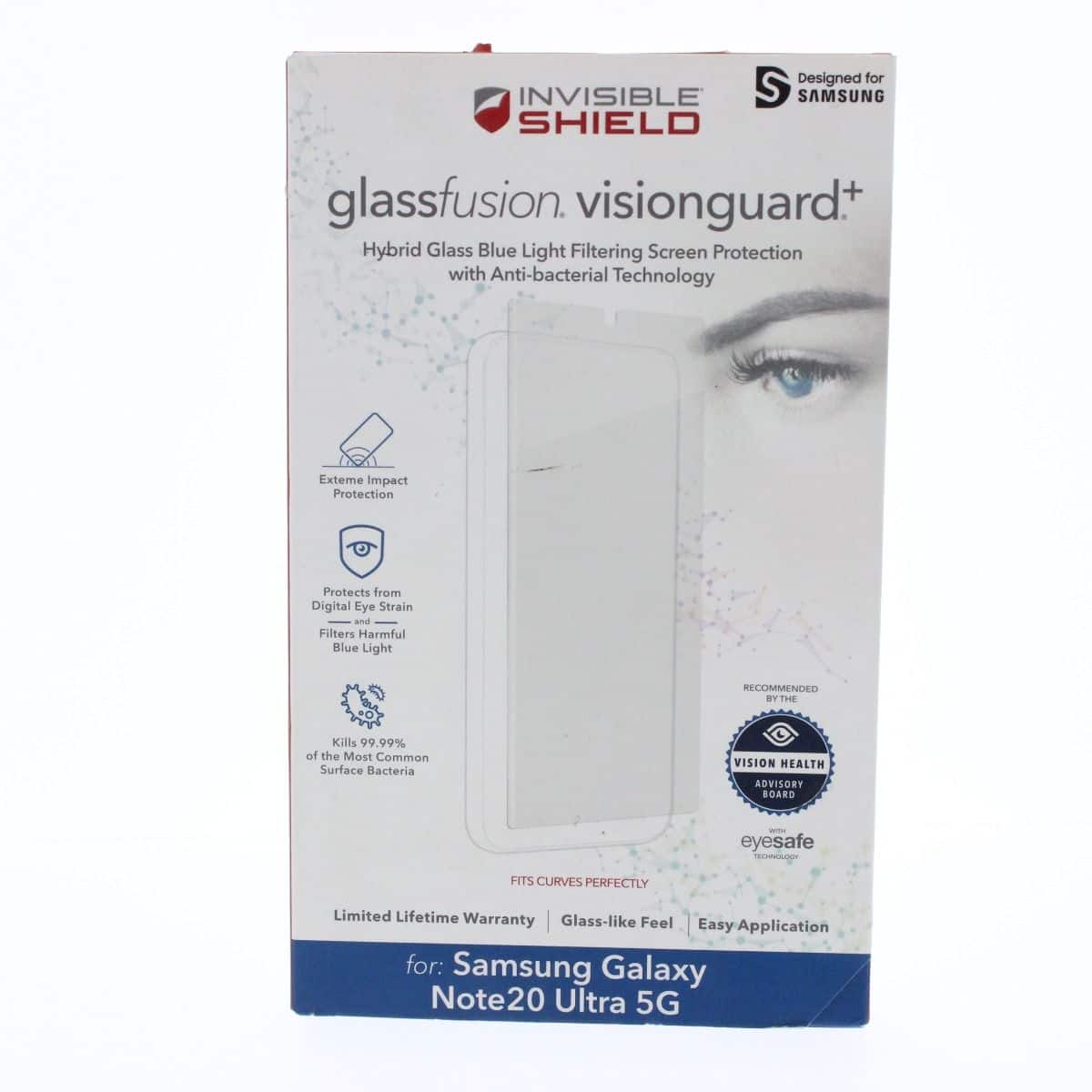 ZAGG - Screen Protector FIT SamsungGalaxy Note20 Ultra 5GGlassfusion.Visionguard+ (ZAG200106630-V) - Clear