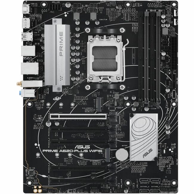 ASUS - Prime A620-PLUS WIFI6 Gaming Desktop Motherboard - AMD A620 Chipset - Socket AM5 - ATX - Ryzen 7 Processor