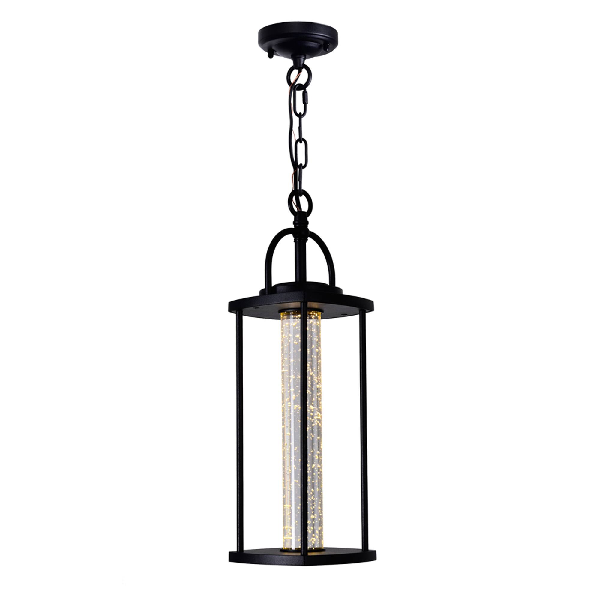 Alt View 1. CWI Lighting - Greenwood LED Outdoor Black Pendant - Black.