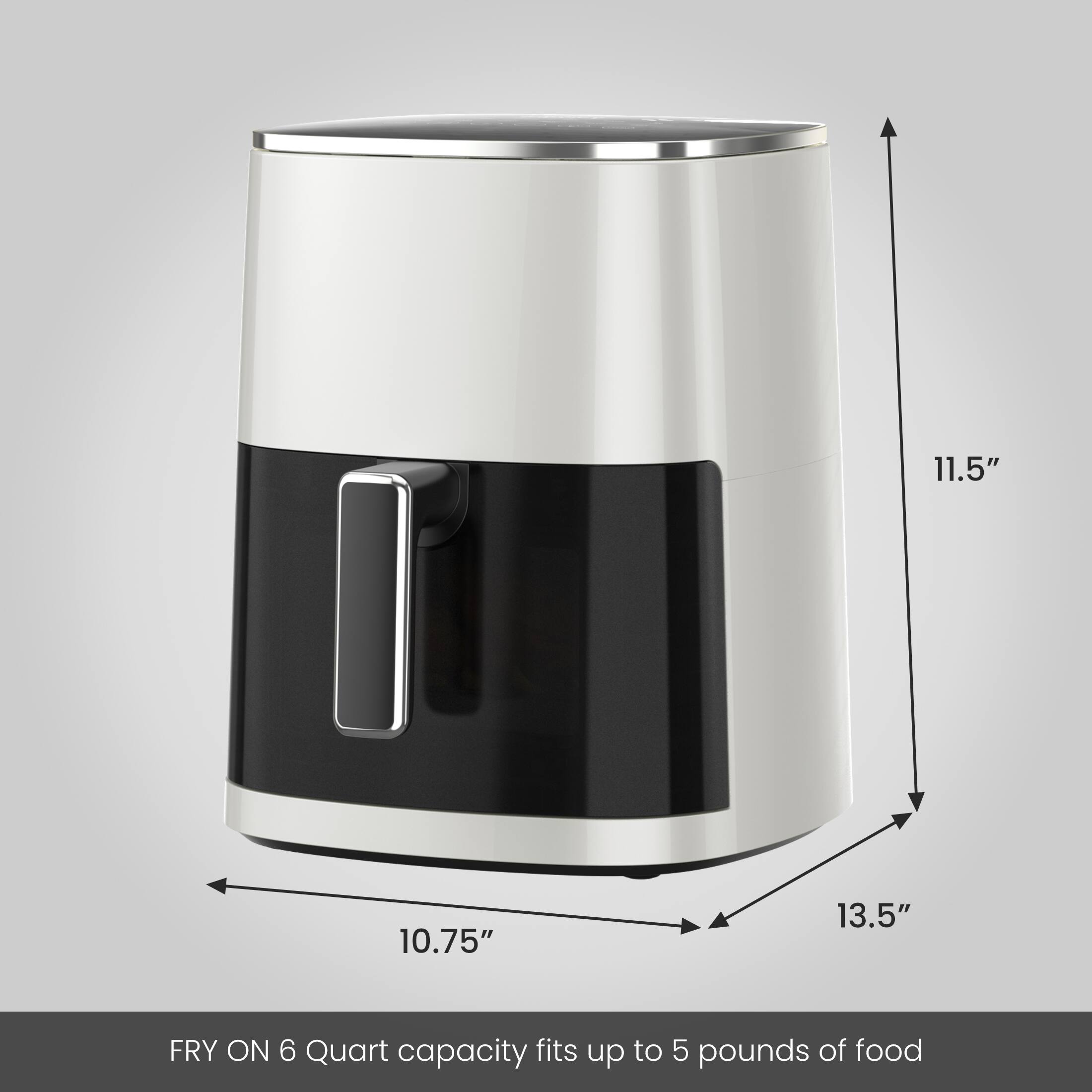 Sweetcrispy 6 Quart Compact Air Fryer, 12 in 1 Square Airfryer with ...
