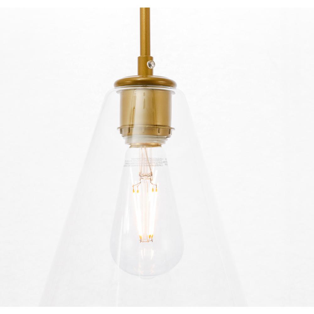 Alt View 2. Living District - Gene 1 light Brass and Clear glass pendant - Brass And Clear Glass.