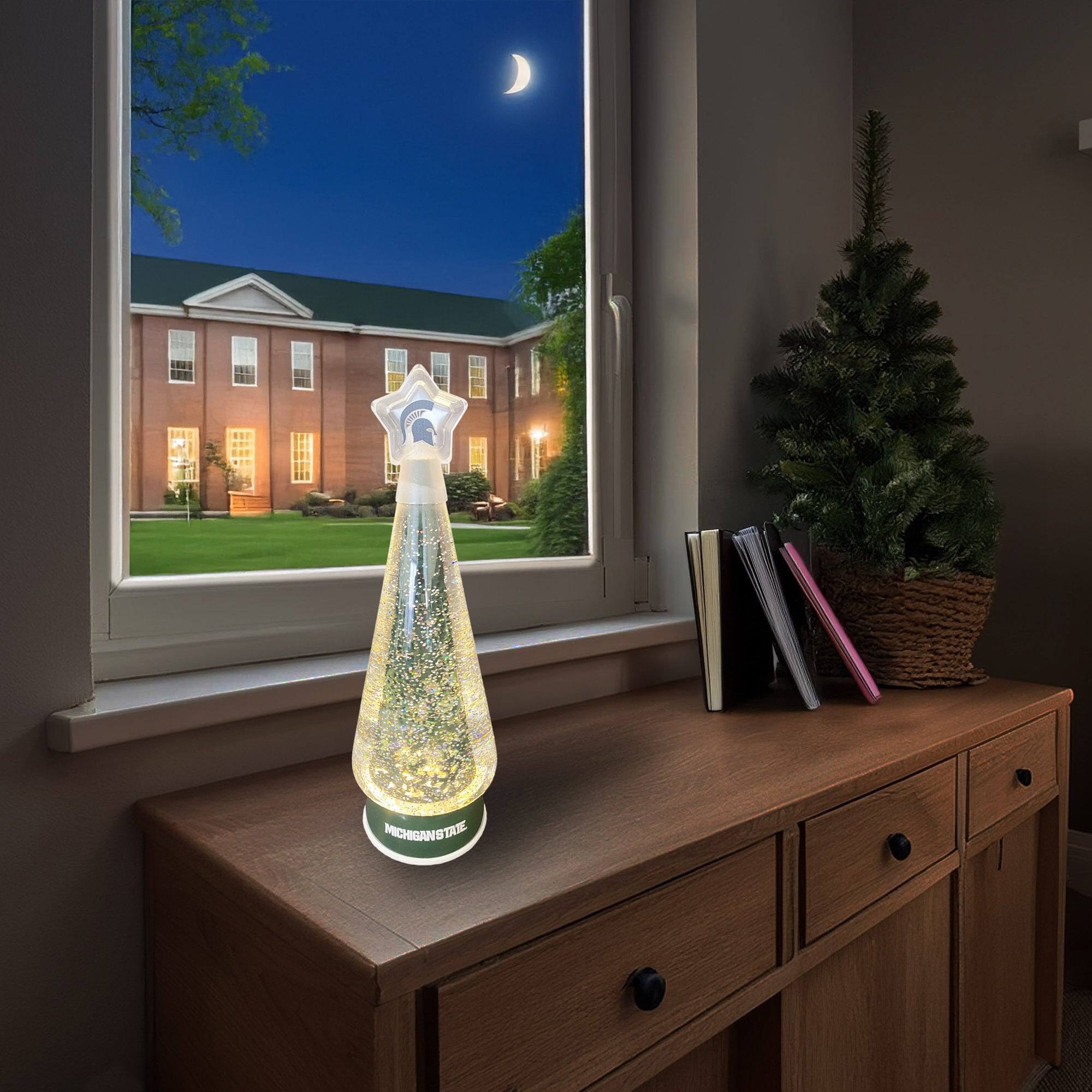 Alt View 2. Santa's Workshop - Michigan State Spartans 12" Tree Globe - Green.