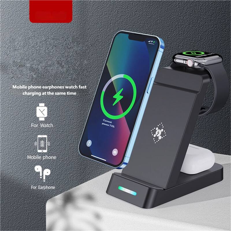 A9 P - Mobile phone earphones watch fast charging at the same time  
For Watch  
Current power 74%  
For Mobile phone  
For Earphone