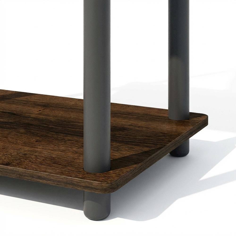 Alt View 2. FurniFact - Wooden bookcase with versatile storage for home or office use - Walnut/Brown.